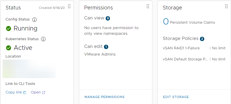 Namespace Storage Policies