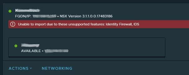 IDS wird vom NSX-T Global Manager nicht unterstützt.